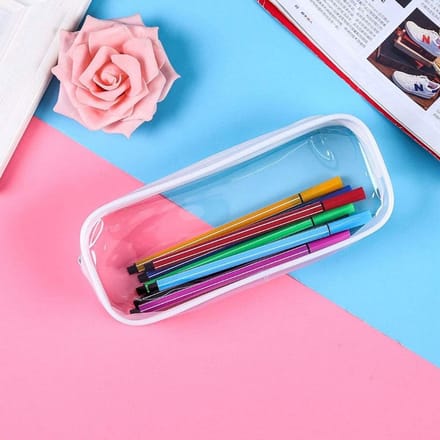 Transparant PVC Pennen Etui met Ritssluiting voor School en Kantoor