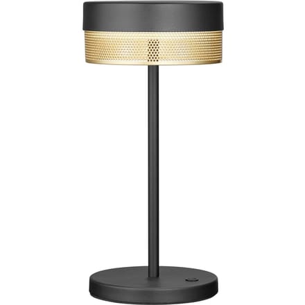HELL LED tafellamp Mesh oplaadbare batterij, hoogte 30cm zwart/goud
