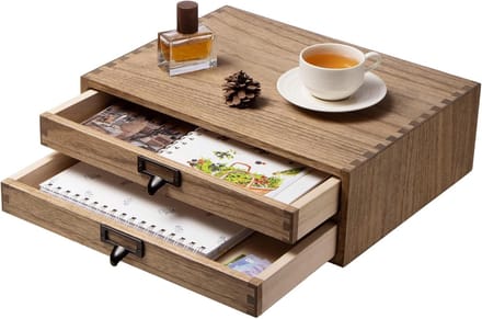 Donkerhouten bureaulades - bureau-opbergsysteem - 2 stuks - donkerbruin