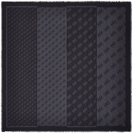 GUESS sjaal Lindsey Jacquard Kefiah 120X120 Coal Logo donkergrijs