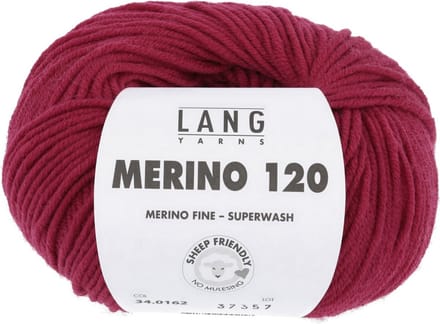 Lang Yarns Merino 120 - 162 bordeaux - Merinowol Garen