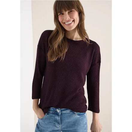 Shirt met 3/4 mouwen in ajourlook