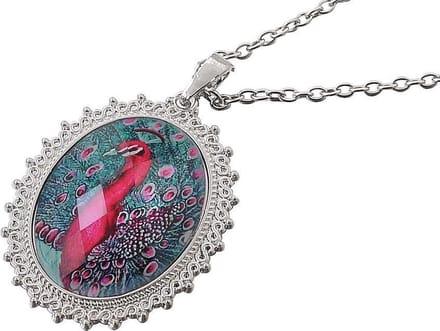 Behave Lange ketting met hanger met pauw