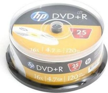 /DVD+R HP 4,7GB 25Pcs Cakebox 120Min Gold Protection Surface