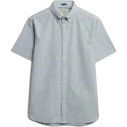 Superdry Classic Seersucker Overhemd Met Korte Mouwen Grijs 3XL Man