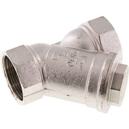 G 1 1/2'' Vernikkeld Messing Y-filter 0.5 mm Maaswijdte 20 Bar NBR - SLBN-112