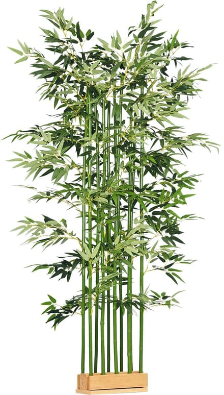 HOMCOM-Künstliche Pflanze-Polyester, Bambus-Ø35 x 180H cm-Grün