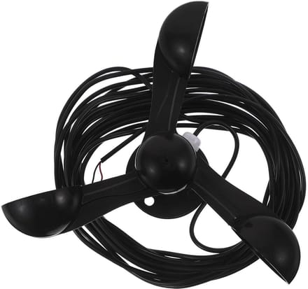 Windsnelheidsmeter Anemometer - Windmeter Windsensor - Buitenmetingen - Precisie Anemometersensor - 17x17x12 cm - Zwart