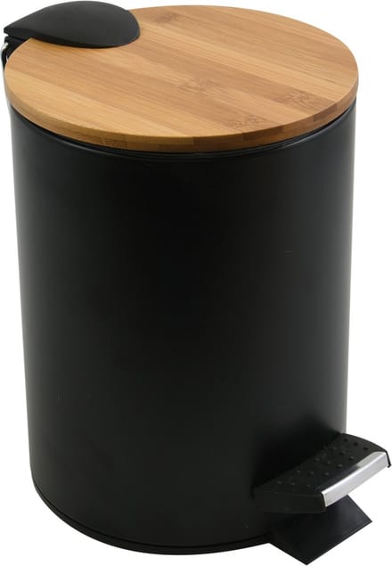 spirella Pedaalemmer 3L - ADONIS - Prullenbak Badkamer - Bamboo - Zwart