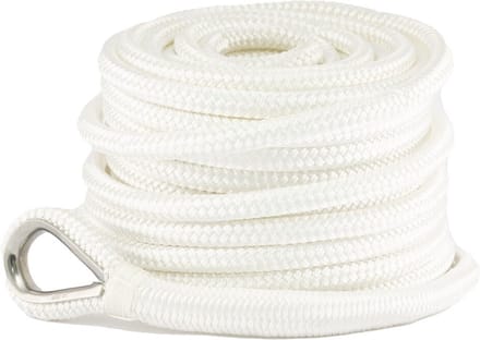 Hollex 20 meter witte loodverzwaarde Ankerlijn Ø10mm
