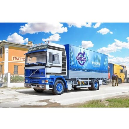 Italeri Modelbouwpakket Vrachtwagens - 3945 Volvo F16 Globetrotter Canvas w/Elevator Plastic - 1:24 - Modelbouw