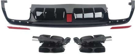 Achterbumper - Voor Mercedes S-Klasse W222 2013-2017 - Auto accessoires - Diffuser - Gloss Zwart - AMG lijn