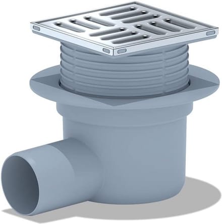 Verstelbare Hoek Vloerafvoer RVS Rooster 100x100mm DN50 voor Douche en Terras