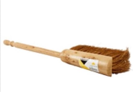 Luva handstoffer schoonmaak borstel met lange steel 60cm bruin.