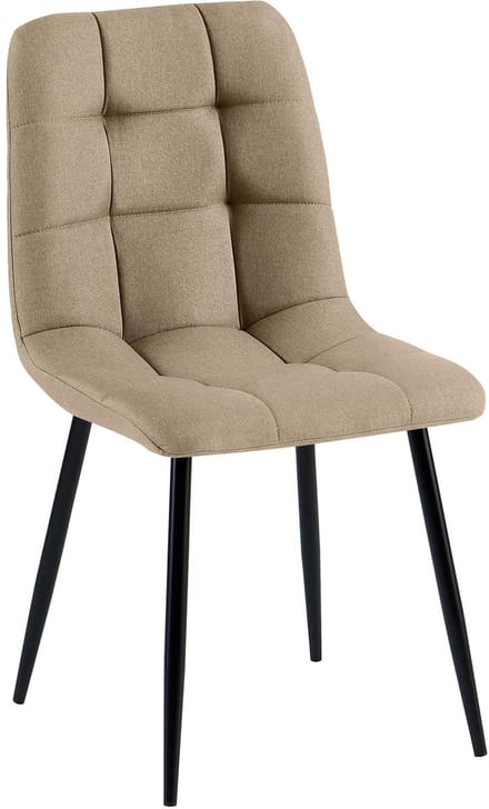CLP Antibes Eetkamerstoel - Zonder armleuning - Metaal frame - Stof/taupe
