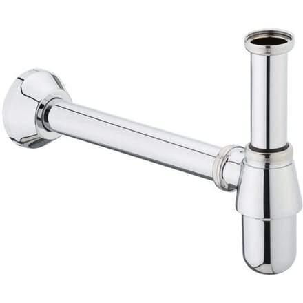Hansgrohe Sifon 1.1/4inch - met rozet - inclusief muurbuis - messing chroom