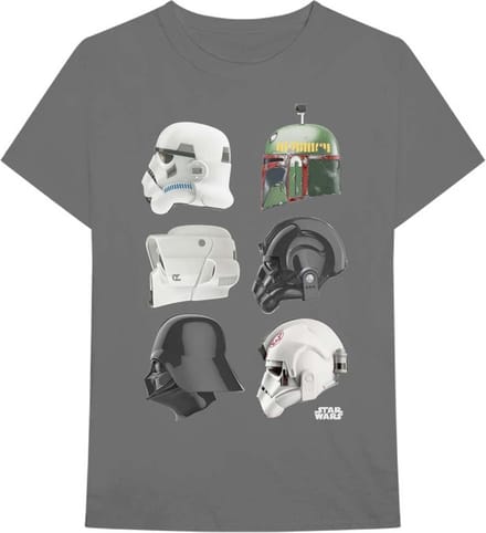 Disney Star Wars - Helmet Profiles Heren T-shirt - S - Grijs