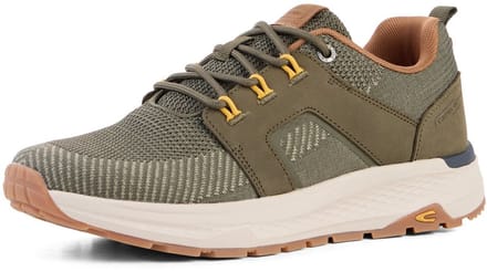 camel active Sneaker van leer en textiel - Maat menswear-43 - olijfgroen