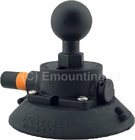 4.5" zuignap met vacuumpompje en RAM Mounts C-kogel