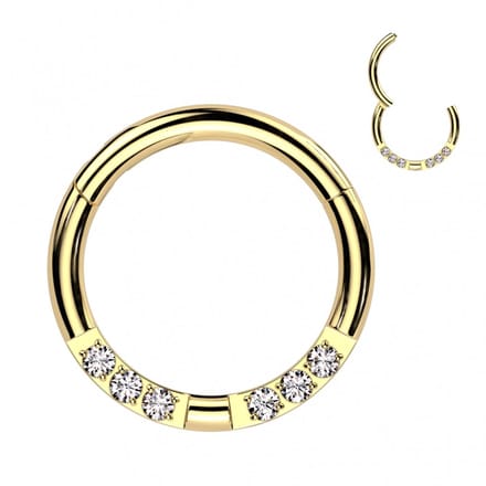 Piercing PVD front size 1.2x8 - goud - LMPiercings
