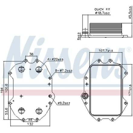 Olie radiator, motorolie NISSENS 91445