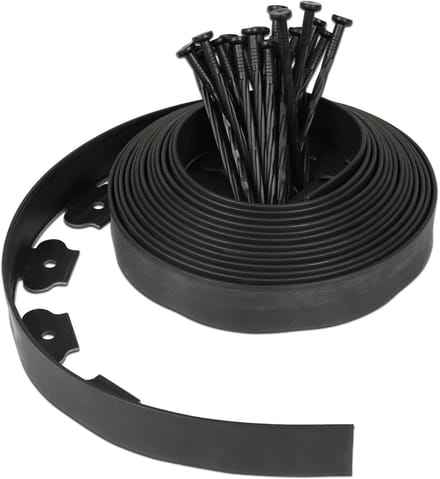 Flexibele Gazonrand - Bloembed Omranding - Tuin Afscheiding - Inclusief Grondankers - 30m Lengte 5cm Hoogte - Zwart