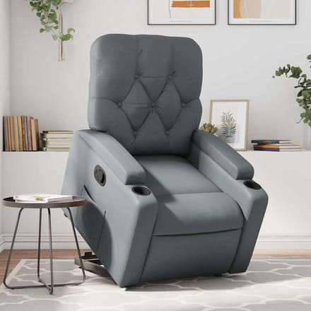 Vidaxl Sta-op Fauteuil, Grijs, Bekleed met Kunstleer