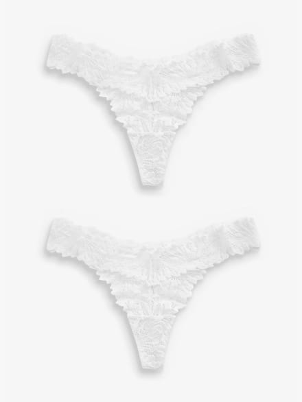 Next - Dames - Set van 2 kanten ultiem comfort strings - Wit