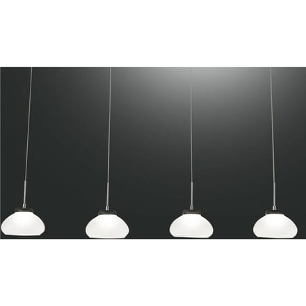 Fabas Luce Hanglamp Arabella 4-lamps in rij, wit