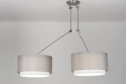 Lumidora Hanglamp 30722 - BROOKLYN - 2 Lichts - E27 - Grijs - Staal