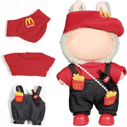 Poppenkleding Set 3 Delen voor 17cm La-Bubu Pop - Hoed en Outfits