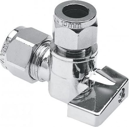 Bonfix Minikogelkraan met chromen knop haaks knel 10mm x 10mm