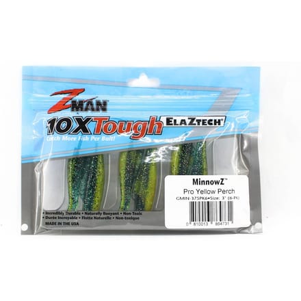 Zman Soft Lure MinnowZ 3 Inch 6/Pack Pro Geel Baars (4731) white