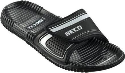 BECO Badslippers - Met Klittenband - Zwart - Unisex - Maat 37
