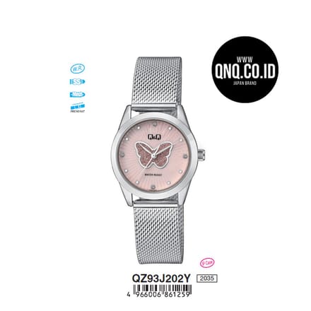 QZ93J202Y Q&Q Horloge met leuke vlinder .
