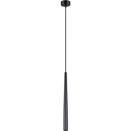 Hanglamp BLISS 1 met slanke, taps toelopende kap - Sollux Lighting - IP20 - Zwart staal behuizing - 8 x 8 x 118 cm - 1 x G9 LED, exclusief lichtbron - Max. 8 W - Moderne hanglamp voor gang, hal en woonkamer
