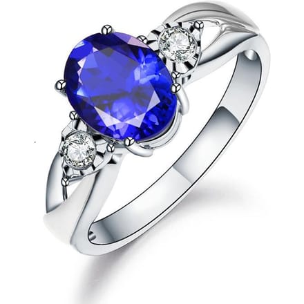 POMOiii Gemaakt Blauwe Saffier Ringen Voor Vrouwen Sieraden Ring Bruiloft Verlovingsfeest Cadeau Saffier Ring