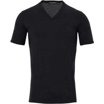 V-hals T-shirt in zwart katoen Dolce & Gabbana