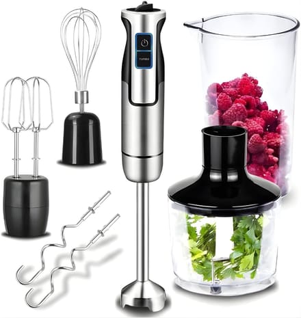 KAD® Staafmixer Set - Staafmixer met Hakmolen Set – Multi-Functionele Handmixer – Inclusief Mengbeker & Garde - Zwart - 24cm x 18cm x 19cm