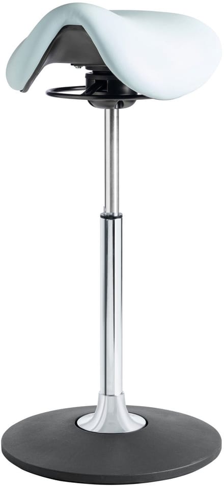 Solid - Ergonomische Zadelkruk - Wit - Gepolijst Aluminium Voetplaat