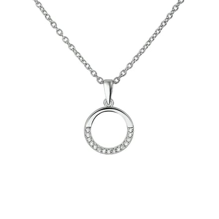 zilver gerhodineerd collier zirkonia 41 + 4 cm 1322094