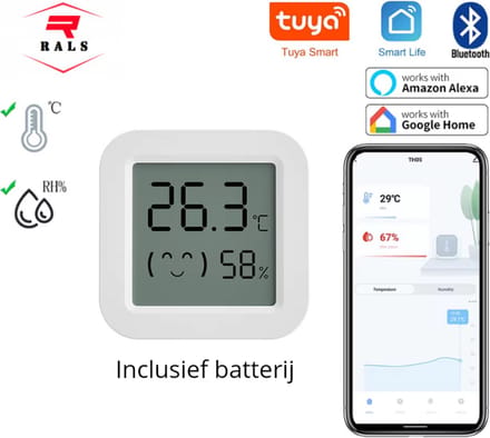 Slimme Mini Temperatuurmeter & Luchtvochtigheidsmeter Met Bluetooth - Luchtkwaliteitsmeter - Thermometer - Hygrometer Met App