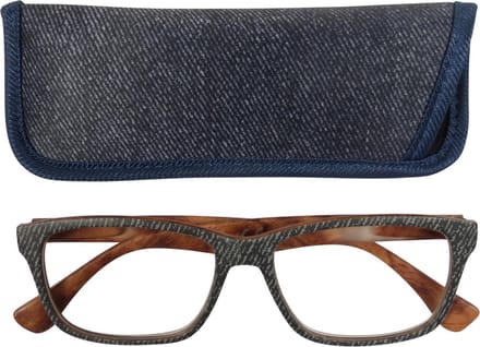 Lilly&June Leesbril Grijs Houtprint +3 - Met Bijpassend Etui