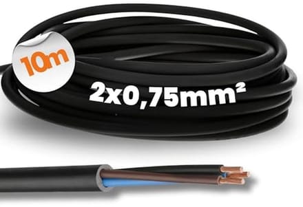 10 meter Flexibele Rubber Kabel 2x0,75 mm² UV-bestendig en Robuust