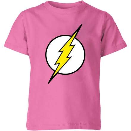 Justice League Flash Logo Kids' T-Shirt - Pink - 122/128 (7-8 jaar)