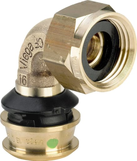 Viega Raxofix-aansluitkoppeling 90 graden, d 16mm, G 1/2 siliciumbrons Model 5355, 646387