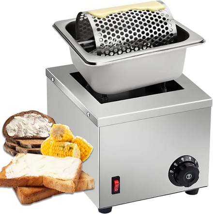 Elektrische boterroller - Boter strooier - Gelijkmatig smeren - Verstelbare verwarming - 3kg - Zilver