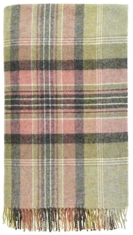 Plaid Kintyre Groen - Shetland Lamswol - 140x185 - Bronte by Moon