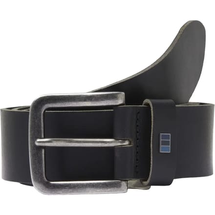 JACK & JONES Jacflag leather belt 4 cm, heren riem, zwart (black)