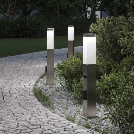 vidaXL Bolderverlichting met sensor en stopcontact 3 stuks 50 cm